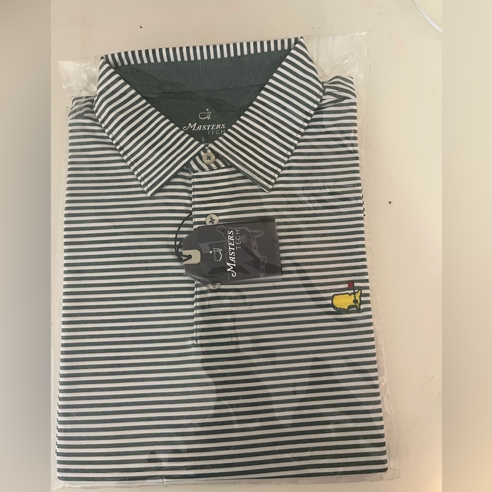 Masters Green Striped Polo